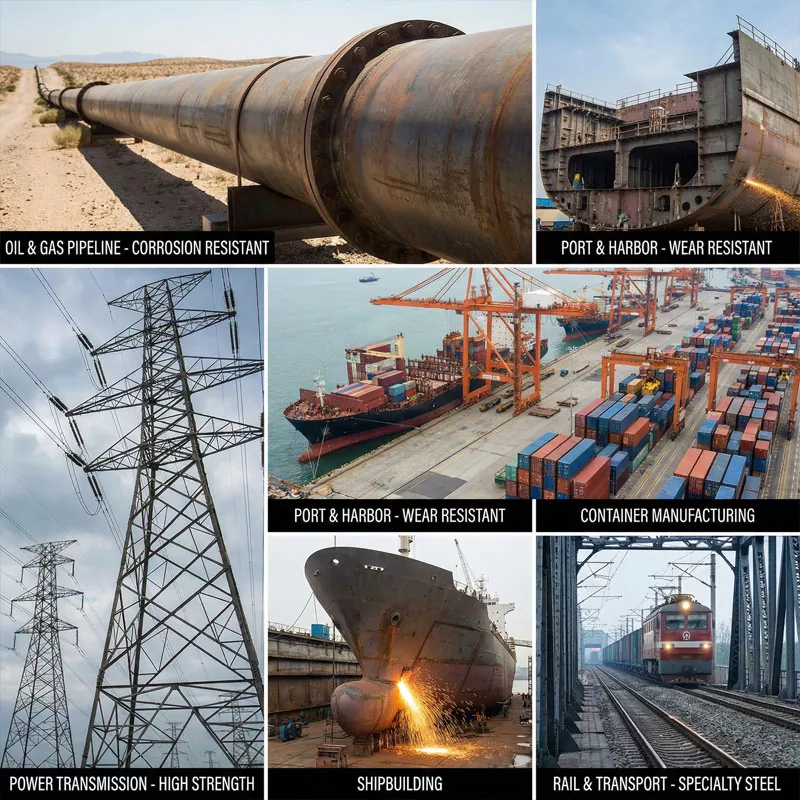 A aplicação de chapas de aço nas áreas de energia e transporte